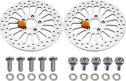 Miniatura 10 de Juego de 1 rotor delantero y 1 rotor trasero de 11.5 pulgadas para motocicleta Harley Davidson Touring Softail Sportster Dyna Early Super Glide