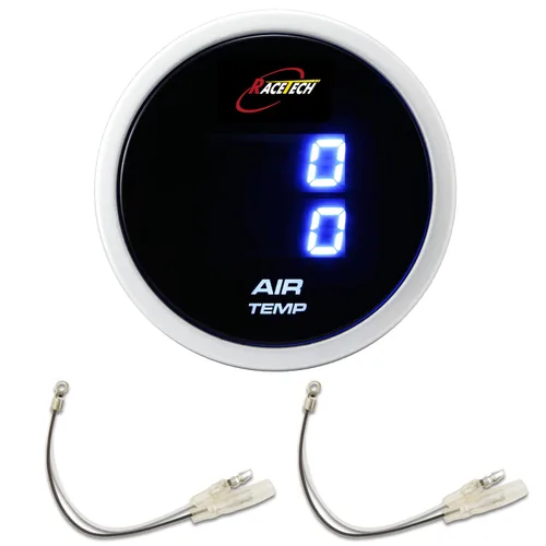 Miniatura 11 de RACETECH Medidor Digital Dual de Presión de Aceite y Voltímetro - 145 PSI, 8~18V - 52 mm 2-1/16" 20 LED Anillo Exterior Azul con Función