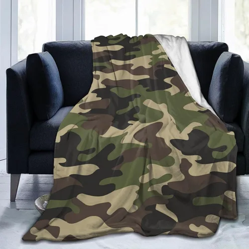 Miniatura 13 de Perinsto Camo Throw Blanket Ultra Soft Warm All Season Camouflage Decorative Fleece Blankets for Bed Chair Car Sofa Couch Bedroom 50"X40