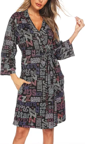 Miniatura 2 de ENJOYNIGHT Conjunto de bata sexy con cuello en V de 2 piezas para mujer, camisón de lencería con batas, conjunto de pijama de encaje