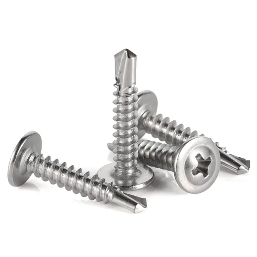Miniatura 3 de Mellewell Tornillos autoperforantes de cabeza de oblea #8 x 1, tornillos de madera, tornillos de chapa autorroscantes rápidos, acero inoxidable 410