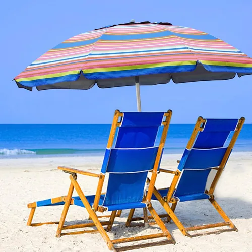 Miniatura 6 de Blissun Sombrilla de playa de 7.2 pies con anclaje de arena, sombrilla de playa portátil para arena con poste inclinable, bolsa de transporte