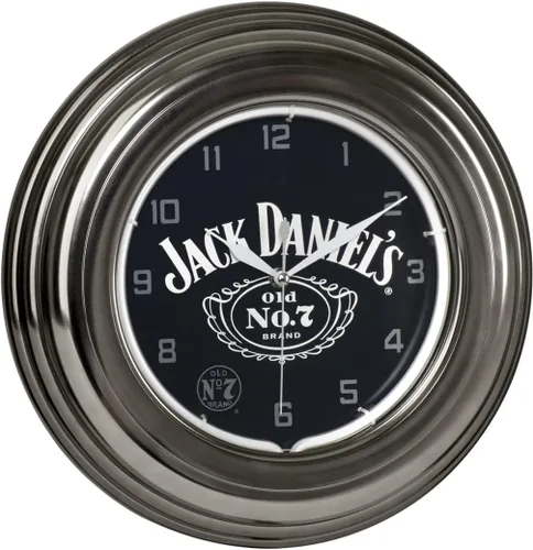 Miniatura 2 de Jack Daniel's Whiskey Logo - Old Number 7 - Reloj de pared con barra de neón individual