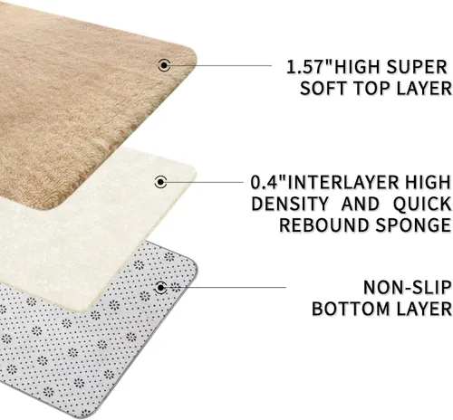 Miniatura 3 de Sour Lemon Alfombras de área de 8 x 10 pies para dormitorio, sala de estar, alfombra de área grande, alfombra peluda de felpa suave, alfombras