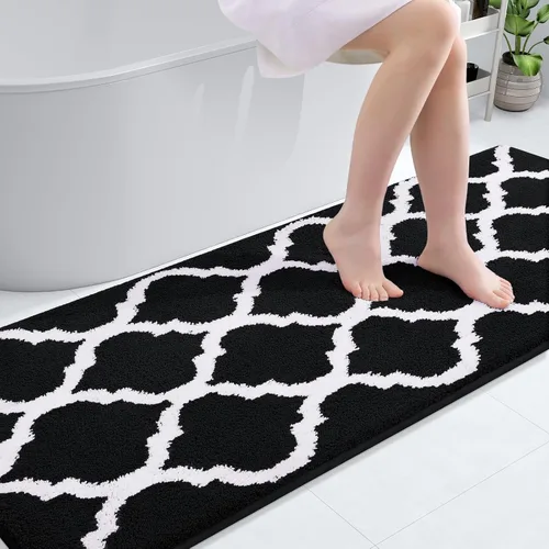 Miniatura 7 de OLANLY Alfombras de baño de 24 x 16 pulgadas, microfibra suave y absorbente, antideslizante y peluda, lavable a máquina, tapetes para el suelo