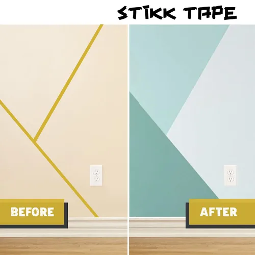 Miniatura 6 de STIKK Cinta de pintor – 3 unidades de cinta amarilla para pintor – 1 pulgada x 60 yardas – Cinta de pintura para pintura, bordes, recortes, techos