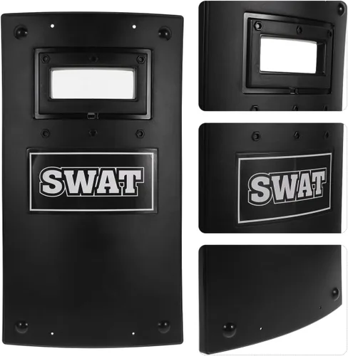 Miniatura 8 de KESYOO Police SWAT Shield - Juguetes de armas para juegos de rol, accesorios de cosplay para niños, regalo de Halloween, negro, mediano