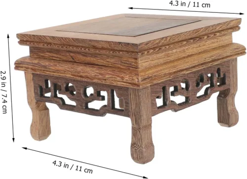 Miniatura 4 de IMIKEYA Artesanías de madera la decoración de la oficina bandejas de madera bandeja de cristal base jarrón base de tetera base de madera bonsái