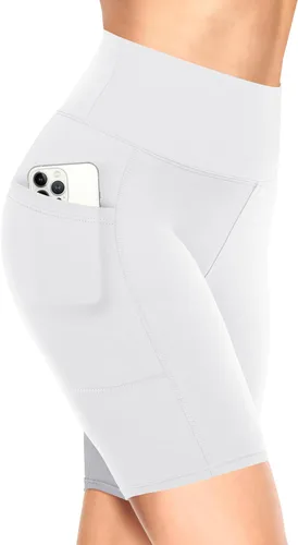 TNNZEET Pantalones Cortos de Ciclista para Mujer - 8"5"3" Cintura Alta Control de Abdomen Entrenamiento Gimnasio Spandex Trasero Yoga Voleibol Shorts
