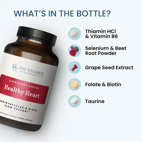 Miniatura 4 de The Wellness Company Corazón saludable: fuerza cardiovascular, flujo sanguíneo, producción de óxido nítrico y niveles de colesterol saludables 120