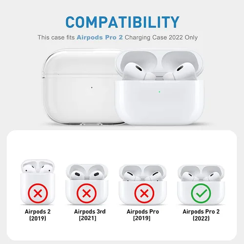 Miniatura 2 de Linda funda Airpod Pro 2 con perla de concha y llavero floral de mármol, funda protectora dura de TPU para AirPods Pro de 2ª generación para mujeres