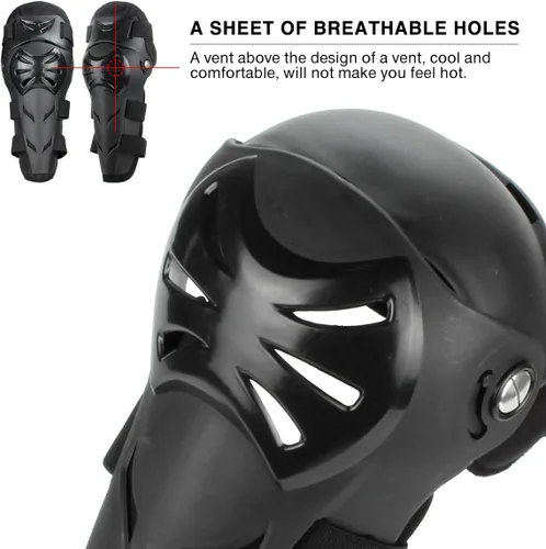 Miniatura 5 de GES Rodilleras para motocicleta – 4 rodilleras para adultos/coderas de motocicleta/almohadillas ajustables para rodilleras, protectores de codo