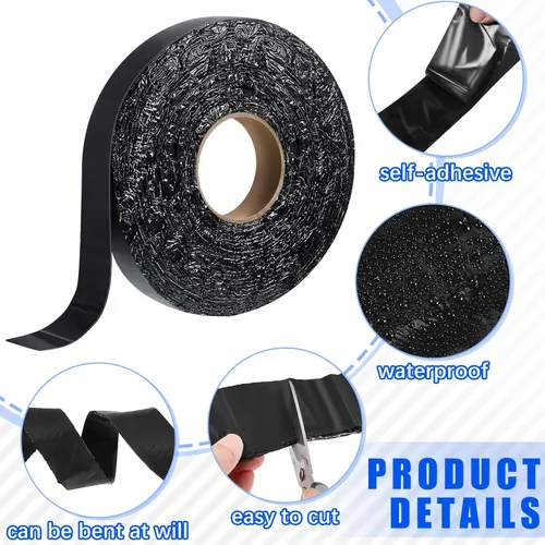 Miniatura 3 de Fabbay 2 rollos de cinta de relleno de grietas de asfalto de 1.18 pulgadas para reparación de juntas de entrada y sellador de grietas para asfalto
