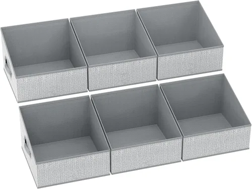 Miniatura 49 de DIMJ Contenedores de almacenamiento trapezoidales para ropa, 4 paquetes organizadores de armario y cestas de almacenamiento, cestas plegables