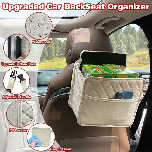Miniatura 2 de Witaxima Organizador de asiento trasero de automóvil mejorado con bolsillos de almacenamiento, organizador multiusos para colgar del automóvil