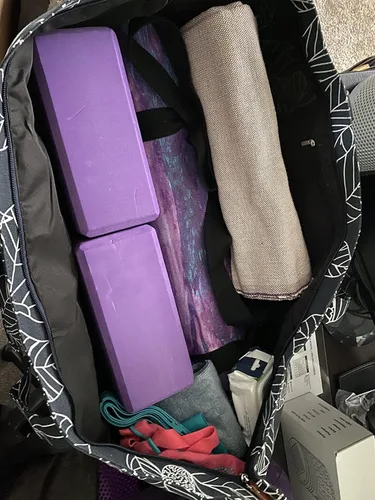 Miniatura 7 de Bolsa grande para esterilla de yoga para mujeres y hombres, bolsa de gimnasio para viajes, pilates, oficina, playa, entrenamiento, con correa