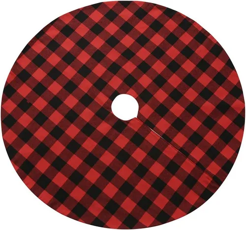 Miniatura 2 de Sattiyrch Falda para Árbol de Navidad de Cuadros Buffalo de 36 pulgadas, Falda para Árbol de Navidad de Cuadros Buffalo Rojo y Negro