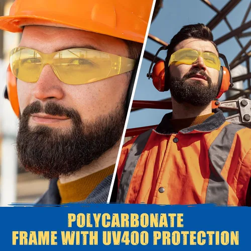Miniatura 7 de RUGGED BLUE Gafas de seguridad de trabajo para hombres Ansi Z87 certificadas gafas de seguridad para campo de tiro Cristal antiarañazos