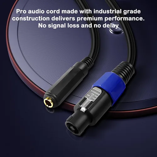 Miniatura 4 de MEIRIYFA Cables de altavoz profesional de Speakon a 1/4 de pulgada, macho Speakon a hembra de 1/4 de pulgada, cable de altavoz con bloqueo giratorio