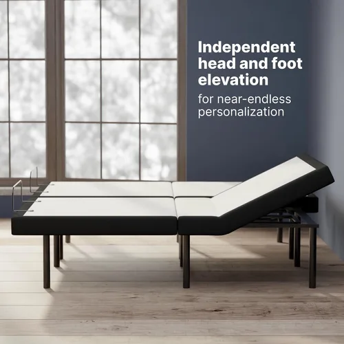 Miniatura 3 de GhostBed Base de cama ajustable y base de alimentación con control remoto inalámbrico, ajustes de gravedad cero y masaje, puertos USB, tamaño King