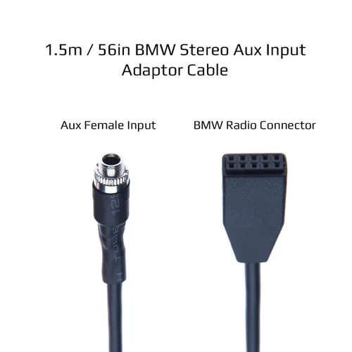 Miniatura 2 de Keple Kit de montaje de entrada auxiliar BMW Adaptador de cable de audio auxiliar con cable auxiliar macho de 0.138 in, 3.3 ft para BMW (E46) 320i