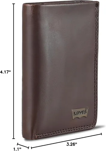 Miniatura 22 de Levi's Billetera triple para hombre, elegante y delgada, incluye ventana de identificación y tarjetero de crédito
