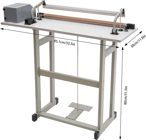 Miniatura 2 de Máquina de sellado térmico de pedal de pie,Máquina de sellado de bolsas de plástico de 22.83", Máquina de sellado térmico de 110V 850W para uso