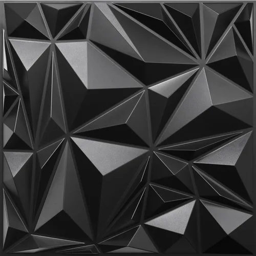 STICKGOO Paquete de 12 Paneles de Pared 3D para Decoración de Pared Interior, Paneles de Pared de Acento con Diseño de Diamante Negro, 19.7''x19.7''