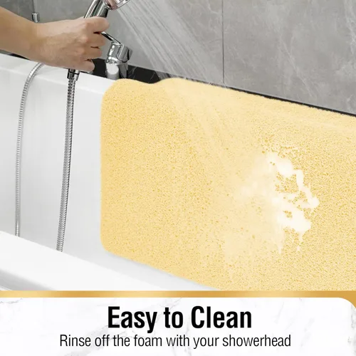 Miniatura 5 de HITSLAM Tapete de ducha antideslizante, tapete de bañera antideslizante de 24 x 24 pulgadas con drenaje, tapete de baño de ducha de PVC suave