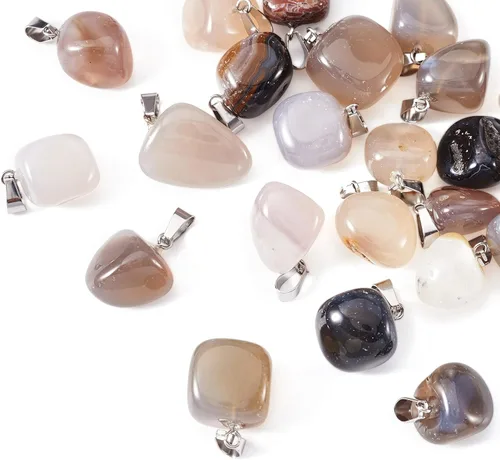 Miniatura 14 de Beadthoven - 24 dijes de piedras preciosas irregulares naturales, piedras curativas mixtas, chakras, reiki, pepita, piedras preciosas para hacer