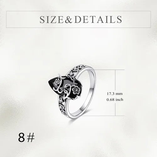 Miniatura 4 de YFN Anillo de turmalina negra de plata de ley, anillos de cristal negro, joyería curativa, protección espiritual, regalos para mujeres y niñas