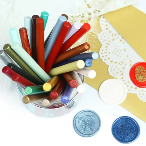 Miniatura 8 de 20 barras de pegamento para pistola de cera, sellado de sobre, mini barra de pegamento, ideal para sellos de cera de letras (oro rosa)