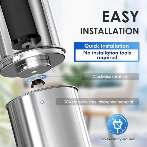 Miniatura 6 de Purewell Sistema de filtro de agua por gravedad, ultrafiltración portátil de acero inoxidable de 3,8 L (0,01 μm) para supervivencia, campamento