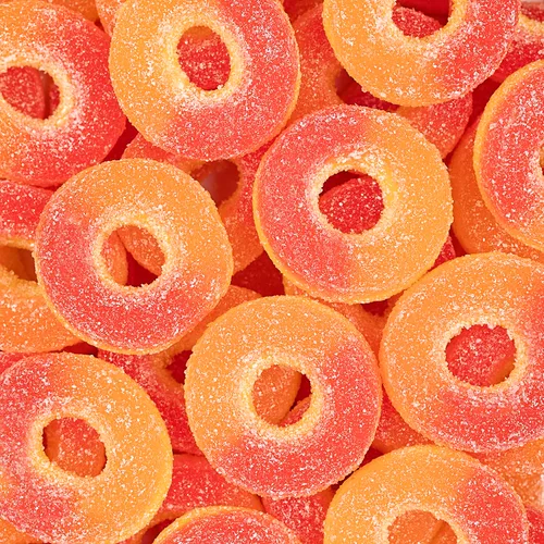 Miniatura 4 de Kervan Candy Bebeto - Anillos de durazno – Caramelos de goma afrutados, suaves, agridulces a granel para niños, aperitivos de regalo y fiestas
