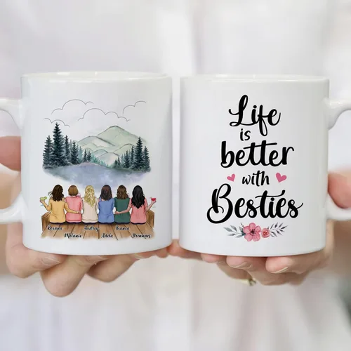 Miniatura 5 de Gossby Taza de café personalizada para mejor amiga, regalo personalizado para mejor amiga con diseño, nombre, Navidad, cumpleaños, regalo de amistad