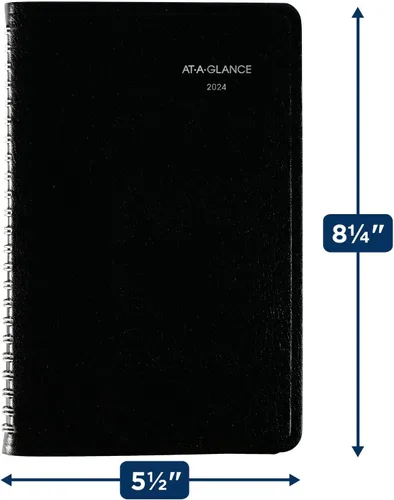 Miniatura 5 de AT-A-GLANCE Agenda semanal 2024 DayMinder, 5 x 8 pulgadas, pequeño, encuadernado en espiral, negro (G2000024)