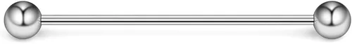 Miniatura 5 de Ruifan Piercing para el cuerpo del cartílago de la barra industrial calibre 16, joyería de 1 3/8 pulgadas (1.378 in)