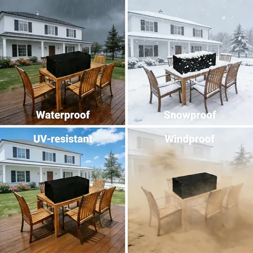 Miniatura 7 de TheElves Cubierta para hoguera de mesa, 28 pulgadas, rectangular, impermeable, resistente para BAIDE HOME Ciays Vaztrlus Senjoys para hogueras