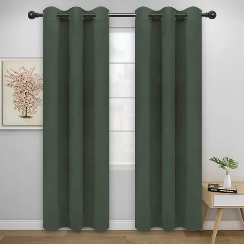 Miniatura 120 de Easy-Going - Cortinas opacas para dormitorio, aislamiento térmico sólido con ojales, cortinas de ventana para reducción de ruido, cortinas