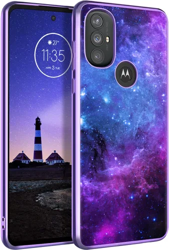 GUAGUA Funda compatible con Motorola Moto G Power 2022 de 6.5 pulgadas, que brilla en la oscuridad, nebulosa espacial, delgada, antiarañazos, para