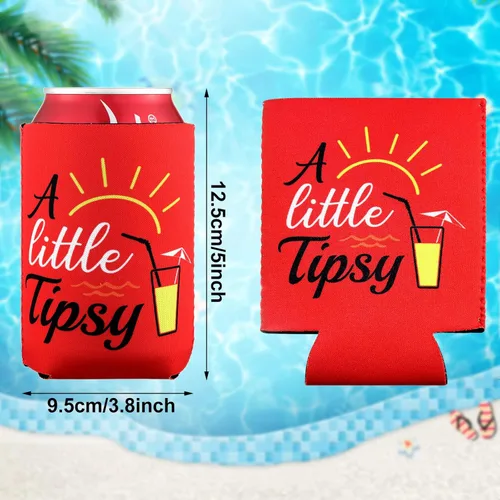 Miniatura 2 de Tatuo Paquete de 12 fundas divertidas para enfriar latas a granel de 12 onzas, fundas para enfriar latas de cerveza de verano con temática de playa