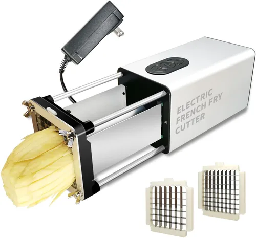 Miniatura 7 de Cortador Eléctrico de Papas Fritas, Cortador Profesional de Papas Fritas Comercial y Doméstico, Cortador de Papas con Cuchilla de 1/2 Pulgada y 3/8