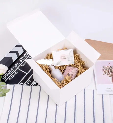Miniatura 7 de SHIPKEY 10 cajas de regalo blancas con tapas, cajas de regalo cuadradas duraderas de 5 x 5 x 5 pulgadas, caja de regalo para bodas, Navidad