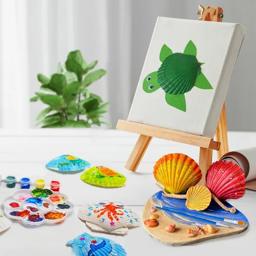 Miniatura 7 de Eleanore's Diary Kit de pintura de concha de mar para niños, manualidades de pintura que brilla en la oscuridad para niños y niñas, actividades