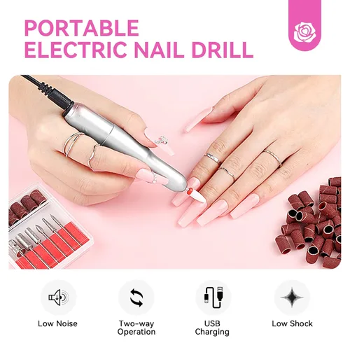 Miniatura 5 de Kit de uñas acrílicas SAVILAND con taladro: juego profesional de polvo acrílico de 0.5Oz transparente/blanco/rosa y líquido de 50ml con taladro