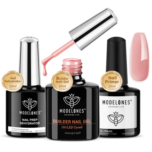 Miniatura 15 de modelones Gel base de goma de fibra para uñas, 0.5 fl oz (0.5 fl oz), base de goma de vidrio transparente, esmalte de gel, fortalecedor de uñas