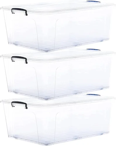 Miniatura 65 de Superio Cajas de almacenamiento transparentes con tapas, contenedores de plástico de 2.5 cuartos de galón para organizar, cajas apilables, sin BPA