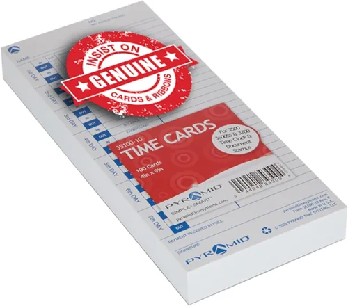 Miniatura 4 de Tarjetas de tiempo recicladas Pyramid™ 30% para modelos piramidales 3500 y 3700, 4" x 9", paquete de 100