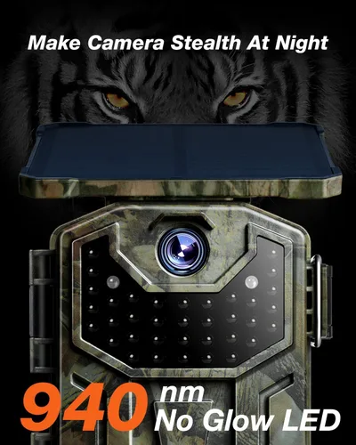 Miniatura 3 de iZEEKER Cámara de Sendero Solar con Visión Nocturna Activada por Movimiento 4K 30fps 48MP, Cámara de Caza, Sin WiFi, Batería de Litio de Alta