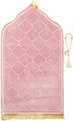 Miniatura 13 de Alfombra de oración musulmana con cuentas de oración Tasbih, espuma viscoelástica suave para oración islámica, tapete de oración islámica acolchado